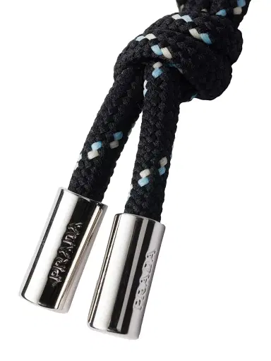 Prada Men's Cord Key Ring - Black | Thumbnail 2