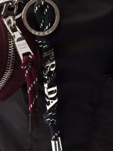 Prada Men's Cord Key Ring - Black | Thumbnail 3