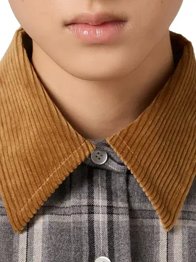 Miu Miu Women's Checked Flannel Shirt - Grey - Size 8 | Thumbnail 5