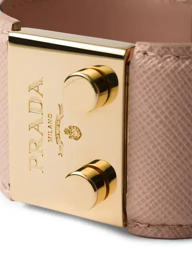 Prada Women's Metal and Saffiano Leather Bracelet - Soft Pink | Thumbnail 2