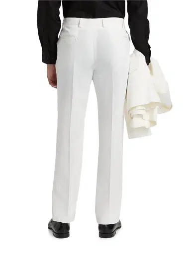 Emporio Armani Men's Slim-Straight Trousers - White | Thumbnail 5