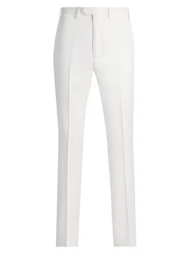 Emporio Armani Men's Slim-Straight Trousers - White | Thumbnail 1