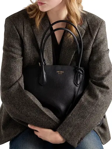 Prada Women's Leather Tote Bag - Black | Thumbnail 2