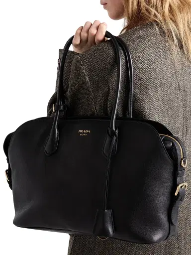 Prada Women's Leather Tote Bag - Black | Thumbnail 3