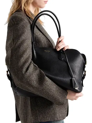 Prada Women's Leather Tote Bag - Black | Thumbnail 1