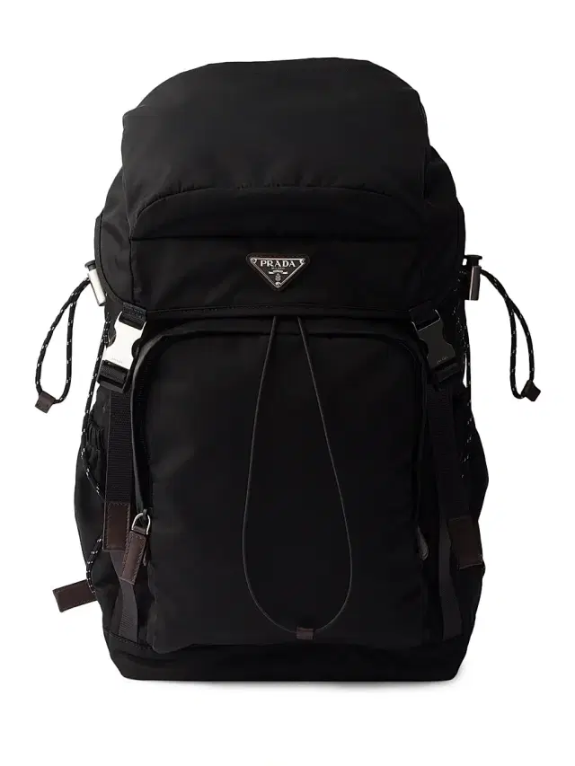 Prada Men's Re-Nylon and Leather Backpack - Black