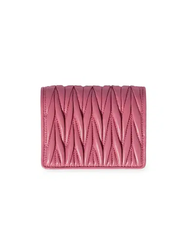 Miu Miu Women's Small Matelassé Nappa Leather Wallet - Pink | Thumbnail 3 Miu Miu Women's Small Matelassé Nappa Leather Wallet - Pink | Thumbnail 3