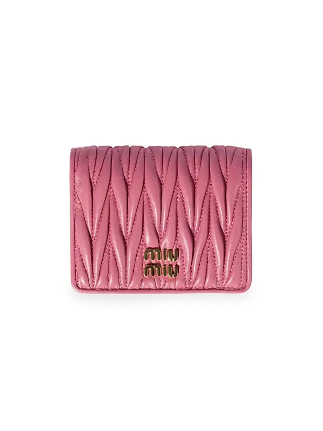 Miu Miu Women's  Matelassé Nappa Leather Wallet - Pink