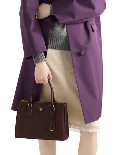 Prada Women's Medium Galleria Saffiano Leather Top Handle Bag - Dark Red | Thumbnail 1