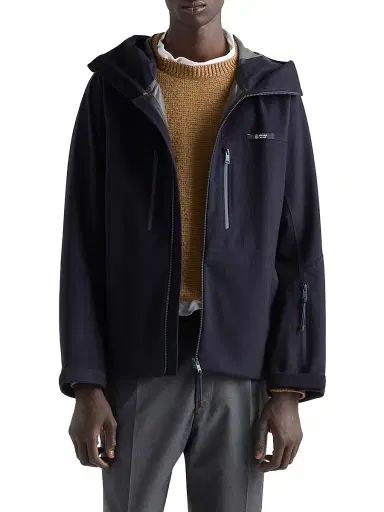 Prada Men's Hooded Cashmere Jacket - Blue - Size XL | Thumbnail 2 Prada Men's Hooded Cashmere Jacket - Blue - Size XL | Thumbnail 2