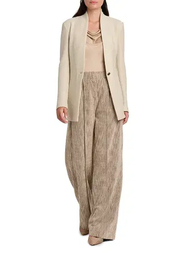 Giorgio Armani Women's Birdseye Cotton-Blend Blazer - Beige - Size 10 | Thumbnail 2 Giorgio Armani Women's Birdseye Cotton-Blend Blazer - Beige - Size 10 | Thumbnail 2