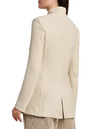 Giorgio Armani Women's Birdseye Cotton-Blend Blazer - Beige - Size 10 | Thumbnail 5 Giorgio Armani Women's Birdseye Cotton-Blend Blazer - Beige - Size 10 | Thumbnail 5