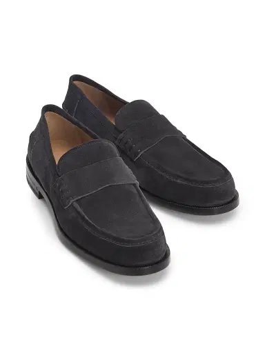 Gianvito Rossi Men's Preppy 45MM Suede Penny Loafers - Carbon - Size 12 | Thumbnail 4