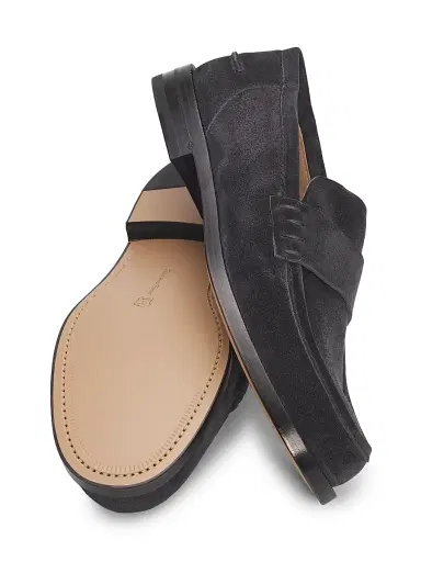 Gianvito Rossi Men's Preppy 45MM Suede Penny Loafers - Carbon - Size 12 | Thumbnail 6