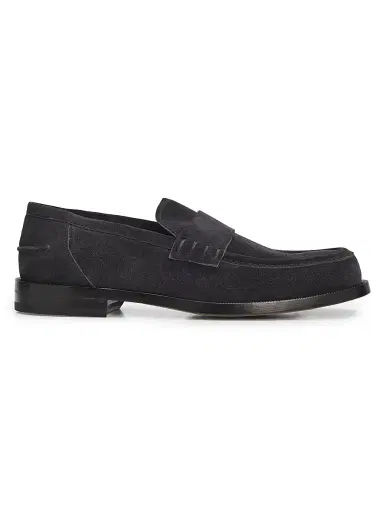 Gianvito Rossi Men's Preppy 45MM Suede Penny Loafers - Carbon - Size 12 | Thumbnail 1