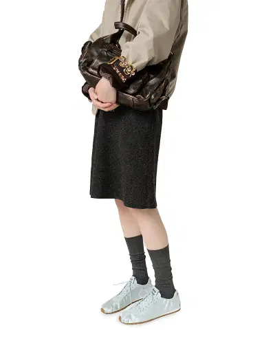 Miu Miu Women's Plume Satin Sneakers - Light Green - Size 10.5 | Thumbnail 4
