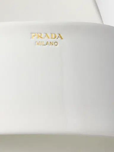 Prada Women's Patent Leather Slides - White | Thumbnail 4