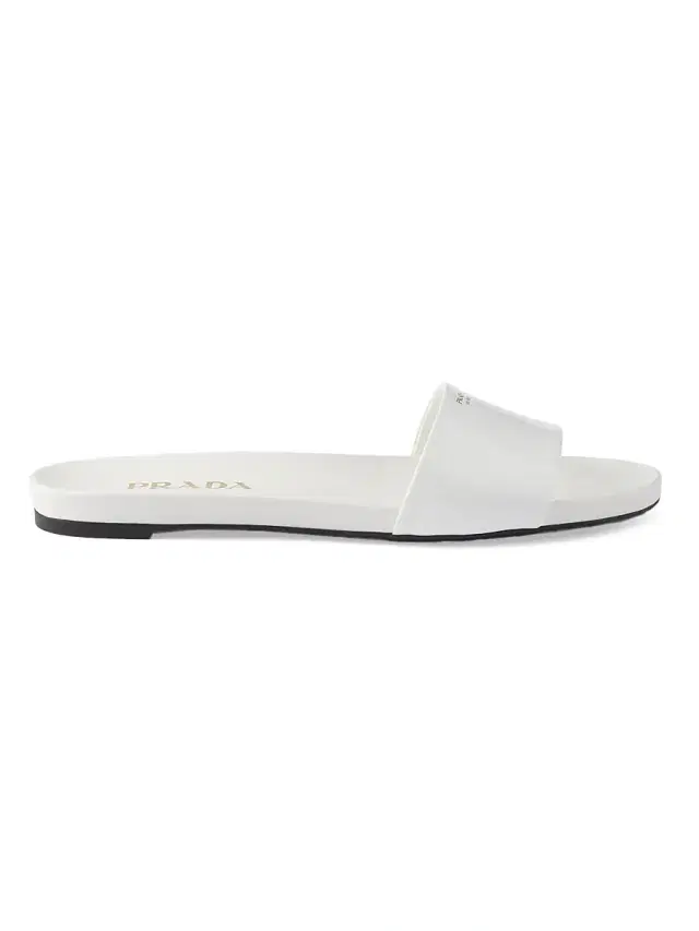 Women's Patent Leather Slides - White