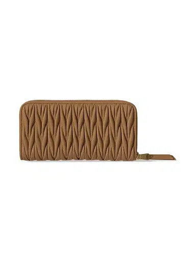 Miu Miu Women's Large Matelassé Nappa Leather Wallet - Brown | Thumbnail 2