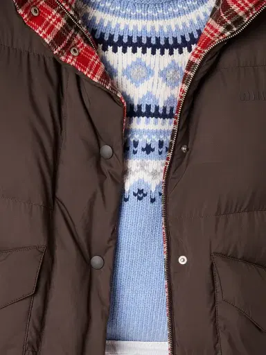 Miu Miu Women's Technical Pongé Reversible Down Jacket | Thumbnail 4 Miu Miu Women's Technical Pongé Reversible Down Jacket | Thumbnail 4