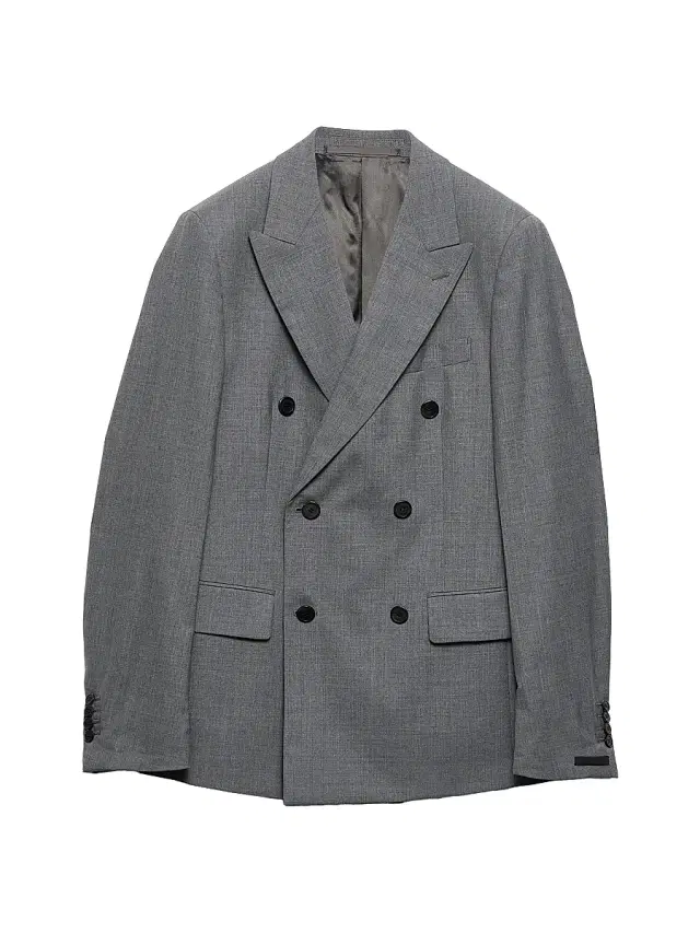 Men's Double-Breasted Wool Jacket - Grey