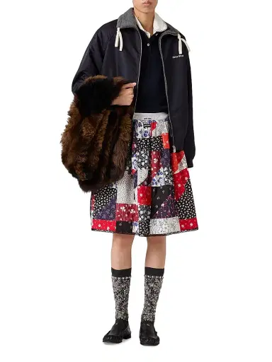 Miu Miu Women's Patchwork Poplin Skirt | Thumbnail 2