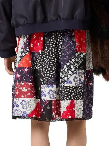 Miu Miu Women's Patchwork Poplin Skirt | Thumbnail 3