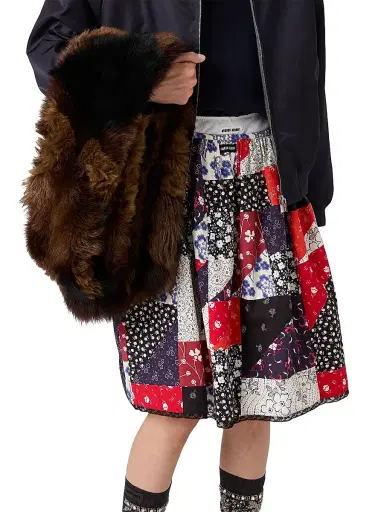 Miu Miu Women's Patchwork Poplin Skirt | Thumbnail 4