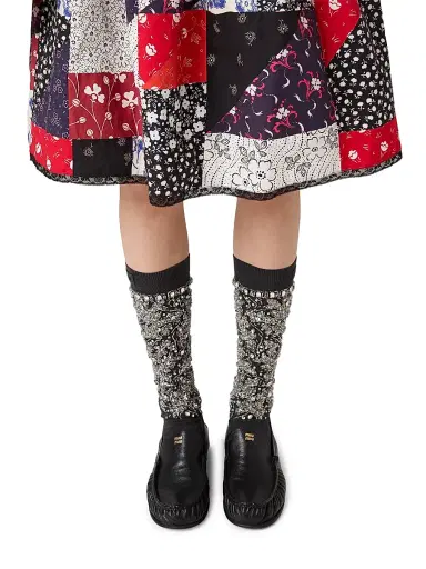 Miu Miu Women's Patchwork Poplin Skirt | Thumbnail 5