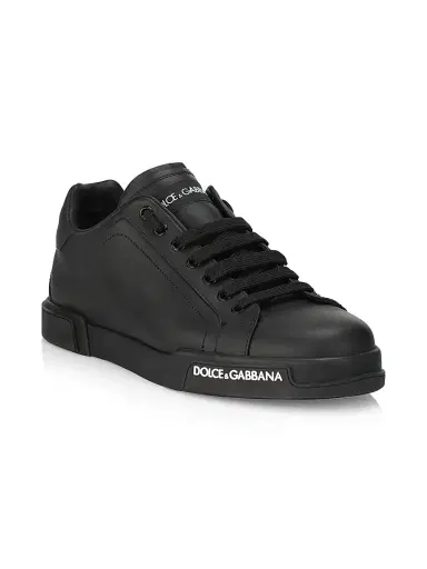 Dolce & Gabbana Men's Portofino Leather Sneakers | Thumbnail 2 Dolce & Gabbana Men's Portofino Leather Sneakers | Thumbnail 2