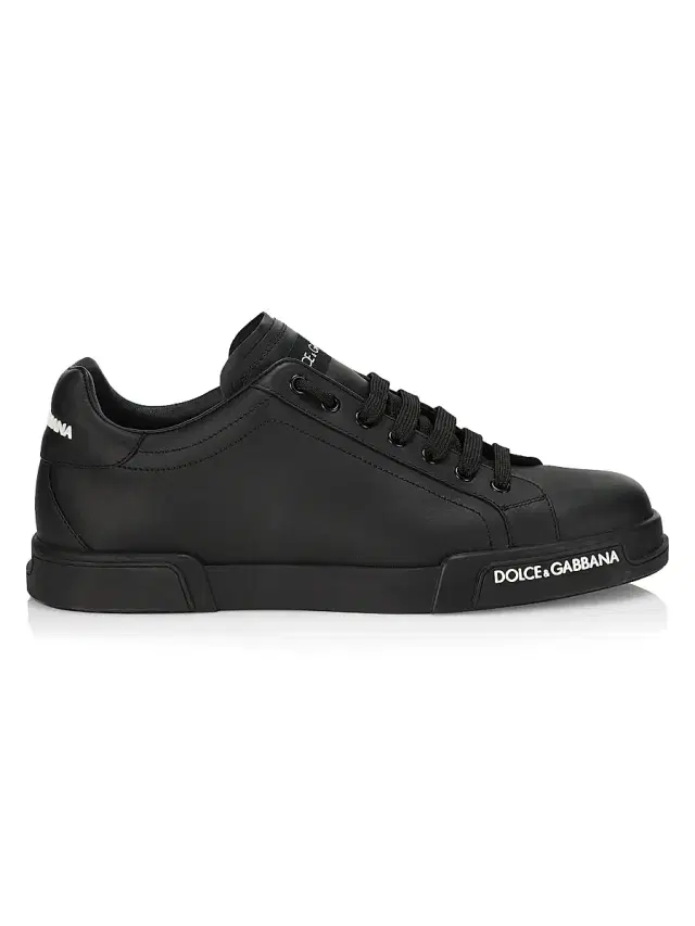 Men's Portofino Leather Sneakers - Nero