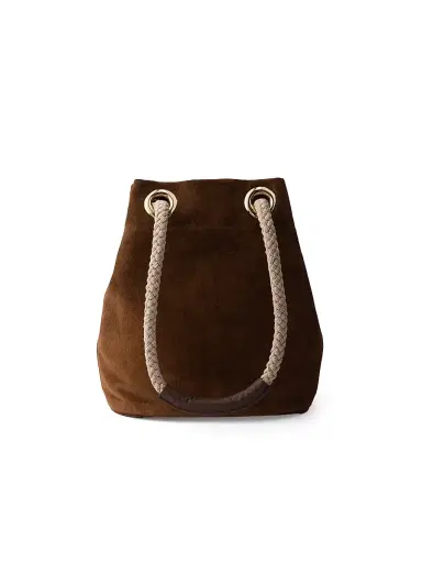 Prada Women's Mariner Suede Bucket Bag - Dark Brown | Thumbnail 3 Prada Women's Mariner Suede Bucket Bag - Dark Brown | Thumbnail 3