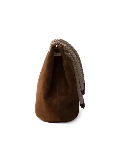 Prada Women's Mariner Suede Bucket Bag - Dark Brown | Thumbnail 4 Prada Women's Mariner Suede Bucket Bag - Dark Brown | Thumbnail 4