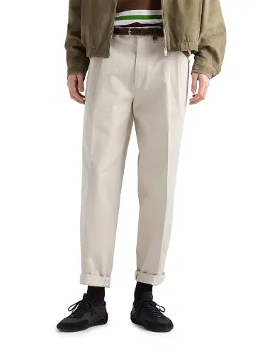 Prada Men's Cotton Pants - Beige Khaki - Size 40 | Thumbnail 2 Prada Men's Cotton Pants - Beige Khaki - Size 40 | Thumbnail 2
