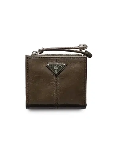 Prada Men's Leather Wallet - Green | Thumbnail 1 Prada Men's Leather Wallet - Green | Thumbnail 1