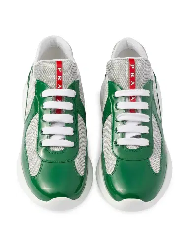 Prada Women's America's Cup Biker Fabric Sneakers - Green - Size 10 | Thumbnail 3