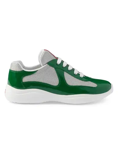 Prada Women's America's Cup Biker Fabric Sneakers - Green - Size 10 | Thumbnail 1