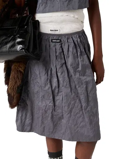 Miu Miu Women's Duchesse Skirt - Grey - Size 0 | Thumbnail 4 Miu Miu Women's Duchesse Skirt - Grey - Size 0 | Thumbnail 4