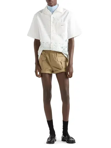 Prada Men's Cotton Bowling Shirt | Thumbnail 5 Prada Men's Cotton Bowling Shirt | Thumbnail 5