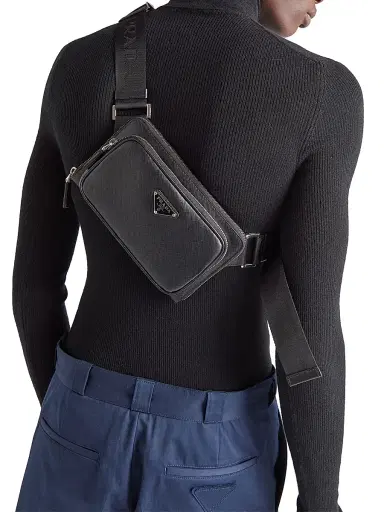 Prada Men's Saffiano Leather Belt Bag | Thumbnail 2 Prada Men's Saffiano Leather Belt Bag | Thumbnail 2