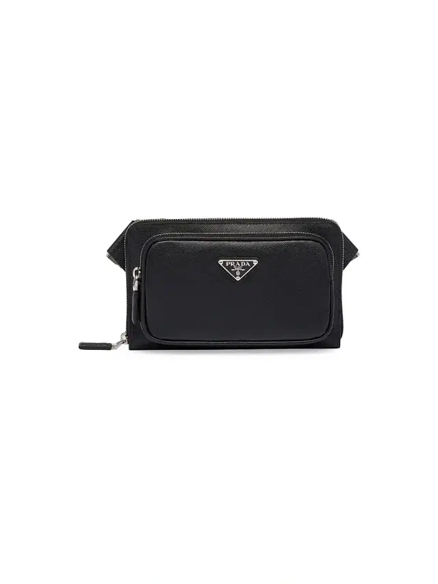 Prada Men's Saffiano Leather Belt Bag - Black
