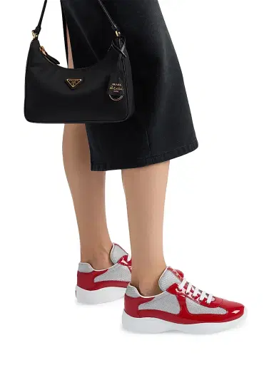 Prada Women's America's Cup Biker Fabric Sneakers - Red - Size 11.5 | Thumbnail 2