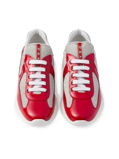 Prada Women's America's Cup Biker Fabric Sneakers - Red - Size 11.5 | Thumbnail 3