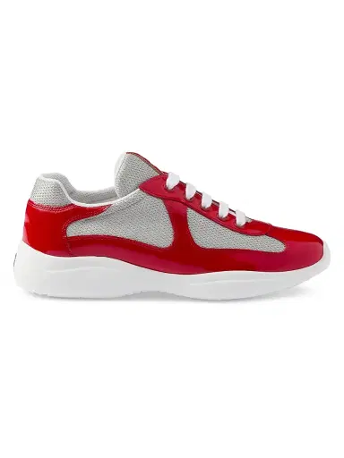 Prada Women's America's Cup Biker Fabric Sneakers - Red - Size 11.5 | Thumbnail 1