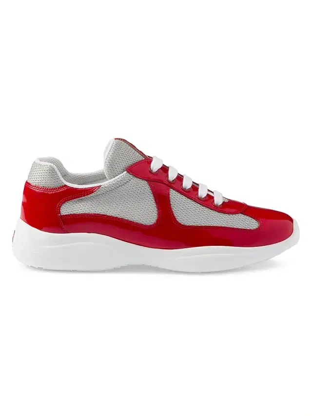 Prada Women's America's Cup Biker Fabric Sneakers - Red