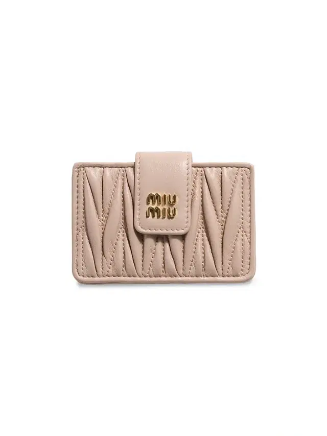 Miu Miu Women's Matelassé Nappa Leather Card Holder - Beige