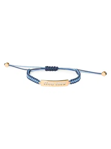 Miu Miu Women's Cotton and Metal Bracelet - Blue | Thumbnail 1