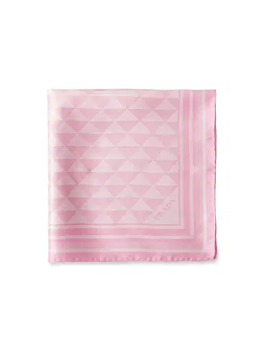 Prada Women's Printed Silk Twill Square Scarf | Thumbnail 1 Prada Women's Printed Silk Twill Square Scarf | Thumbnail 1