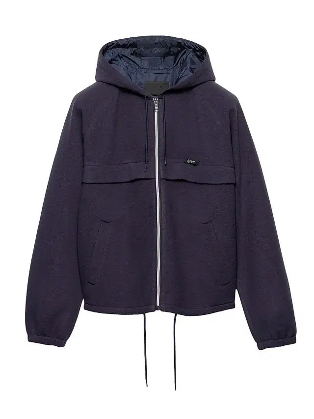 Men's Hooded Technical Fabric Blouson Jacket - Blue