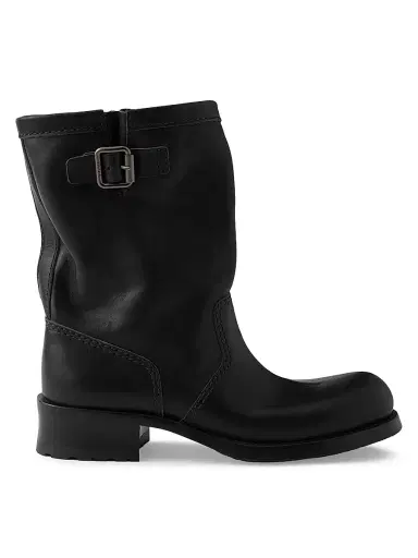 Prada Women's Leather Mid-Calf Boots - Black - Size 4.5 | Thumbnail 1 Prada Women's Leather Mid-Calf Boots - Black - Size 4.5 | Thumbnail 1
